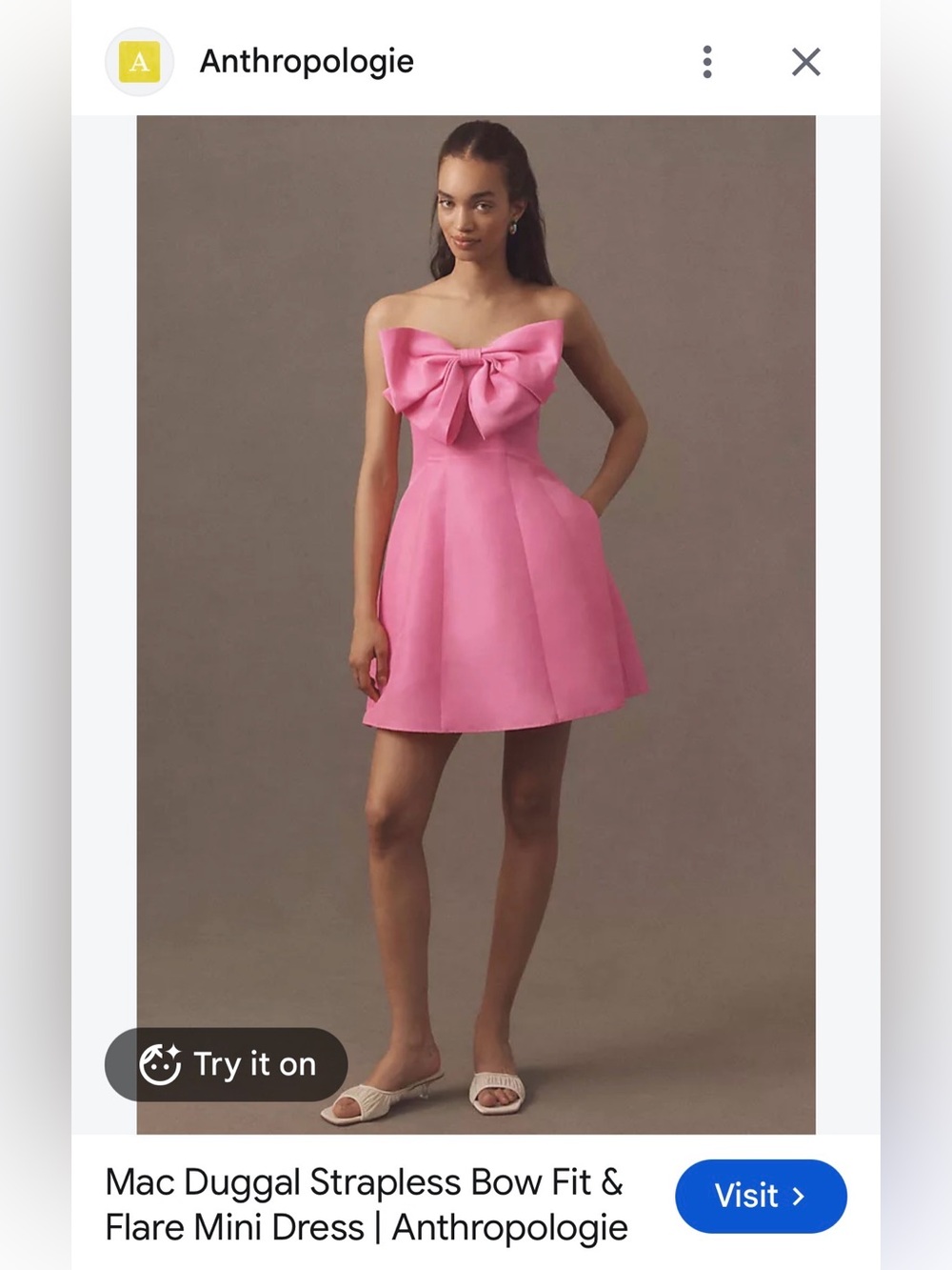 Mac Duggal Strapless Bubblegum Pink Bow-Front Mini Dress